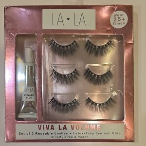 La La Viva LA Volume set of 3 reusable lashes latex free- Wear 25 Times (2)